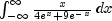 \int_{-\infty}^\infty \frac{x} {4e^x + 9e^{-x}} \, dx