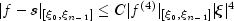 |f-s|_{[xi_0,xi_{n-1}]} le C |f^{(4)}|_{[{xi_0 ,xi_{n-1} }]} |xi|^4