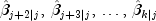 hat beta _{j+2|j}, , hat beta _{j+3|j}, , 
  dots , , hat beta _{k|j}