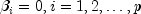 beta_i = 0, i = 1,2,ldots, p