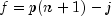 f = p(n+1) - j