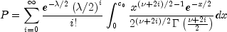 P = sumlimits_{i = 0}^infty {frac{e^{-lambda/2}left(lambda/2right)^i}{i!}} 
  int_0^{c_{0}} {frac{x^{left(nu + 2iright)/2-1}e^{ - x/2}} {2^{left(nu+2iright)/2}{Gammaleft(frac{nu+2i}{2}right)}}}
  dx