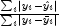 frac{sum_i left|y_i-hat{y}_iright|}{sum_ileft|y_i-bar{y}_iright|}