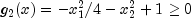 g_2(x) = -x_1^2 / 4 - x_2^2 + 1 \ge 0