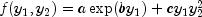 f(y_1 ,y_2 ) = a\exp (by_1 ) + cy_1 y_2^2