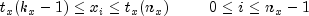 t_x(k_x - 1) le x_i le t_x(n_x),,,,,,,,,,,,,,,0 le i le n_x -1