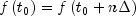 fleft( {t_0 } right) = fleft( {t_0  + nDelta } 
  right)