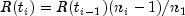 R(t_i)=R(t_{i-1})(n_i-1)/n_1