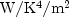 rm {W/K^4/m^2}