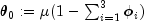 \theta_0 := \mu(1- \sum_{i=1}^3\phi_i)