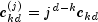 c_{kd}^{(j)} = j^{d-k} c_{kd}