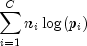 sum_{i=1}^{C}n_ilog(p_i)