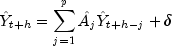 hat{Y}_{t+h} = sum_{j=1}^{p}hat{A}_jhat{Y}_{t+h-j} + delta