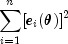 sumlimits_{i=1}^n[e_i(theta)]^2
