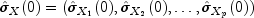 hat sigma _X(0) = 
  (hat sigma _{X_1}(0), hat sigma _{X_2}(0), dots, hat sigma _{X_p}(0))