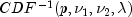 CDF^{-1}(p, nu_1, nu_2, lambda)