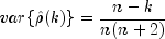 var{hat rho(k)} = 
  frac{n-k}{n(n+2)}