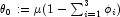 \theta_0 := \mu(1- \sum_{i=1}^3\phi_i)