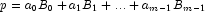 p = a_0B_0 + a_1B_1 + ... + a_{m-1}B_{m-1}