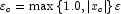 \varepsilon _c  = \max \left\{ {1.0,\left| {x_c }
            \right|} \right\}\varepsilon