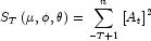 S_T \left( {\mu ,\phi ,\theta } \right) = 
            \sum\limits_{ - T + 1}^n {\left[ {A_t } \right]^2 }