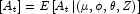 \left[ {A_t } \right] = E\left[ {A_t \left| 
            {\left( {\mu ,\phi ,\theta ,Z} \right)} \right.} \right]