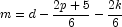 m = d - \frac{2p + 5}{6} - \frac{2k}{6}