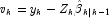 v_k  = y_k  - Z_k \hat \beta _{\left. k 
            \right|k - 1}