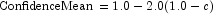 {\rm {ConfidenceMean}} 
            = 1.0 - 2.0(1.0 - c)