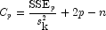 C_p=\frac{{\mbox{SSE}}_p}{s^2_{\mbox{k}}}+2p-n