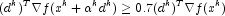 (d^k)^T\nabla  f(x^k +\alpha ^kd^k) \ge 0.7 
            (d^k)^T\nabla  f(x^k)