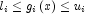 l_i  \le g_i \left( x \right) \le
              u_i