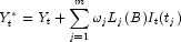 
            Y_t^\ast = Y_t+\sum_{j=1}^m\omega_jL_j(B)I_t(t_j)
            