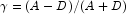 \gamma = (A - D)/(A + D)