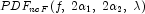 PDF_{ncF}(f, \; 2 \alpha_1, \; 2 \alpha_2, \; \lambda)