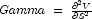 Gamma\;=\;\frac{\partial^2 V}{\partial S^2}