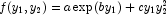 f(y_1 ,y_2 ) = a\exp (by_1 ) + cy_1 y_2^2