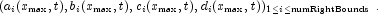 
            ( a_i(x_{\max},t), b_i(x_{\max},t),c_i(x_{\max},t), d_i(x_{\max},t) )_{1 \le i \le \text{numRightBounds}}\,.
            