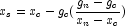 x_s  = x_c  - g_c ({{g_n  - g_c } \over 
            {x_n  - x_c }})